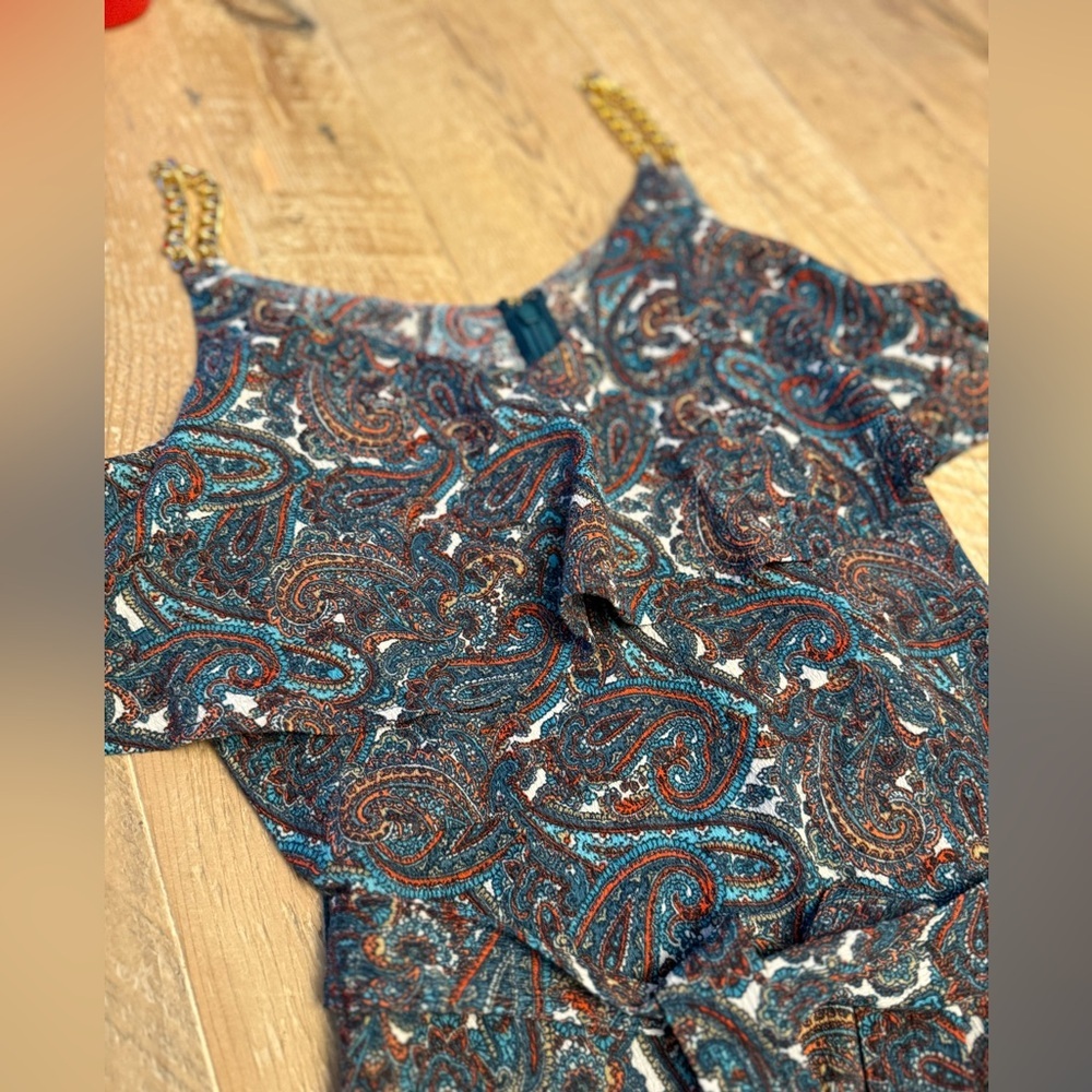 Michael Kors Chain Strap Paisley Maxi Dress S - Picture 3 of 9